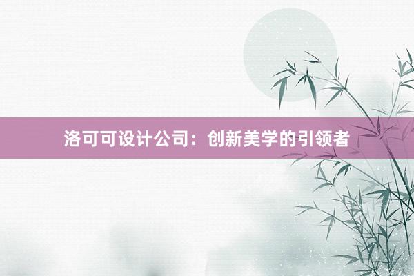 洛可可设计公司：创新美学的引领者